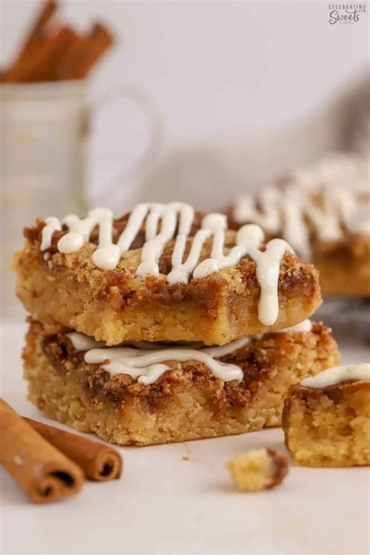 Cinnamon Roll Blondies - Celebrating Sweets